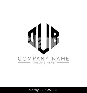 Logo DUB lettre avec forme de polygone. Logo en forme de cube et polygone DUB. Modèle de logo vectoriel DUB hexagone couleurs blanc et noir. DUB monogr Illustration de Vecteur