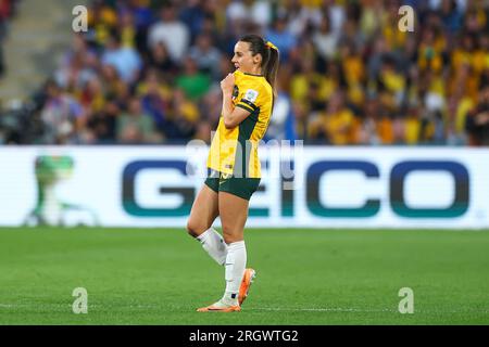 Hayley Raso #16 de l'Australie lors du match de quart de finale de la coupe du monde féminine de la FIFA 2023 Australie femmes vs France femmes au Suncorp Stadium, Brisbane, Australie, 12 août 2023 (photo de Patrick Hoelscher/News Images) Banque D'Images