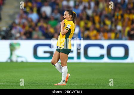 Brisbane, Australie. 12 août 2023. Brisbane, Australie. 12 août 2023. Hayley Raso #16 d'Australie lors du match de quart de finale de la coupe du monde féminine de la FIFA 2023 Australie femmes vs France femmes au Suncorp Stadium, Brisbane, Australie, 12 août 2023 (photo de Patrick Hoelscher/News Images) dans , le 8/12/2023. Crédit : SIPA USA/Alamy Live News crédit : SIPA USA/Alamy Live News Banque D'Images