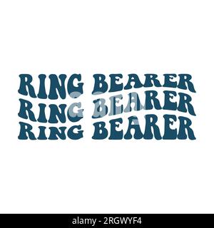 Anneau porteur rétro, ondulé, empilé sur fond blanc. Illustration isolée. Banque D'Images