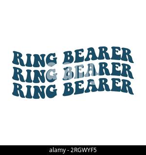 Anneau porteur rétro, ondulé, empilé sur fond blanc. Illustration isolée. Banque D'Images