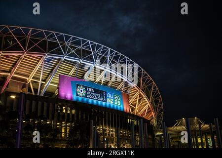 Sydney, Australie. 12 août 2023. SYDNEY, AUSTRALIE 12 AOÛT 2023.FIFA Womens football World Cup 2023 Match 60, quart de finale Angleterre vs Columbia au Stadium Australia, Homebush, Sydney. Vue générale du Stadium Australia. Le stade sera le lieu de la finale de la coupe du monde féminine. Crédit : Jayne Russell/Alamy Live News Banque D'Images