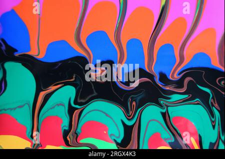 Couleurs mélangées flottantes. Fond abstrait unique. Banque D'Images