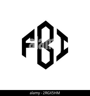 Logo de lettre FBI avec forme de polygone. Logo en forme de polygone et cube FBI. Modèle de logo vectoriel hexagone FBI couleurs blanches et noires. FBI monogr Illustration de Vecteur