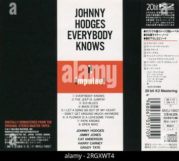 CD : Johnny Hodges – Everybody Knows (MVCJ-19057), sortie : 21 janvier 1991. Banque D'Images