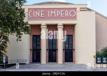 Marsala, Italie - août 5 2023 - cine impero vieux cinéma Banque D'Images