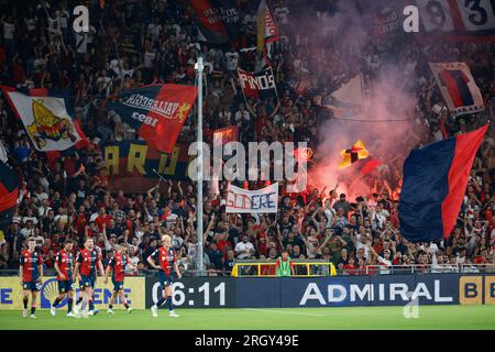 Gênes, Italie. 11 août 2023. Fans de Gênes pendant Gênes CFC vs Modena FC, match de football italien Coppa Italia à Gênes, Italie, août 11 2023 crédit : Agence photo indépendante/Alamy Live News Banque D'Images