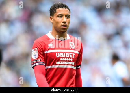 Coventry le samedi 12 août 2023. Samuel Silvera (18 Middlesborough) lors du Sky Bet Championship Match entre Coventry City et Middlesbrough au Coventry Building Society Arena, Coventry le samedi 12 août 2023. (Photo : Kevin Hodgson | MI News) crédit : MI News & Sport / Alamy Live News Banque D'Images