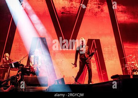 Oslo, Norvège. 11 août 2023. Le groupe anglais Depeche mode donne un concert live à la Telenor Arena à Oslo. Ici, le chanteur et compositeur Dave Gahan est vu en direct sur scène. (Crédit photo : Gonzales photo/Alamy Live News Banque D'Images