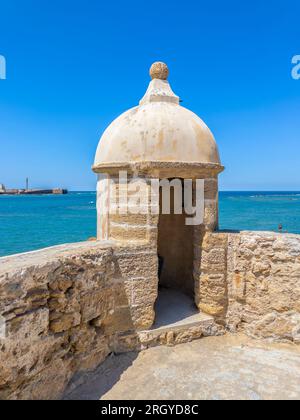 Sentry box du château de Santa Catalina. Cadix. Andalousie, Espagne. Banque D'Images