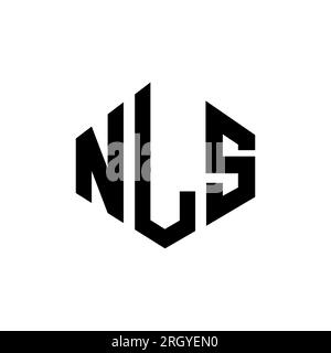 Logo de lettre NLS avec forme de polygone. Logo en forme de polygone et de cube NLS. Modèle de logo vectoriel hexagone NLS couleurs blanc et noir. Monogr. NLS Illustration de Vecteur
