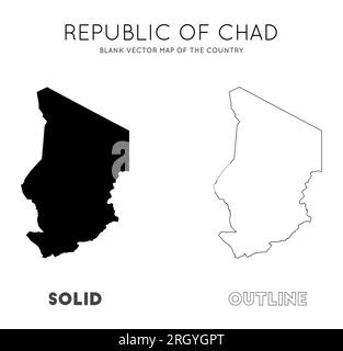 Carte Tchad. Carte vectorielle vierge du pays. Frontières du Tchad pour votre infographie. Illustration vectorielle. Illustration de Vecteur