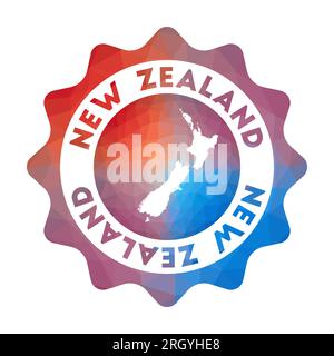 Logo poly bas de Nouvelle-Zélande. Logo coloré de voyage dégradé du pays dans un style géométrique. Illustration de Vecteur