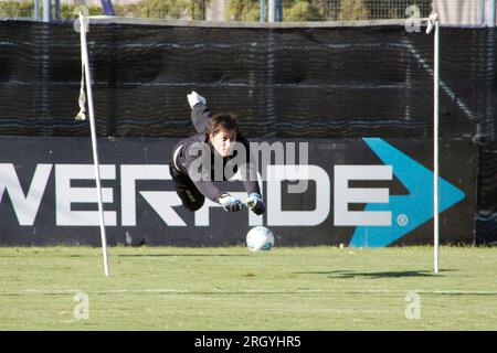 Avellaneda, Buenos Aires, Argentine. 7e. Mai 2013. Juan Musso pendant l'entraînement du Racing Club. Crédit : Fabideciria. Banque D'Images