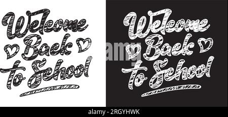 Bienvenue à l'école inscription craie et charbon. Vecteur sur fond transparent et noir Illustration de Vecteur