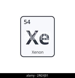 Symbole chimique au xénon. Graphique pour les conceptions scientifiques. Illustration de Vecteur