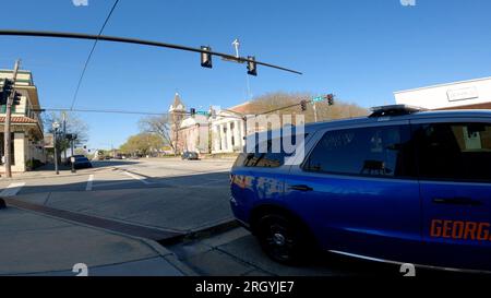 Burke County, GA États-Unis - 03 16 23 : Downtown Waynesboro Georgia State Patrol voiture Banque D'Images