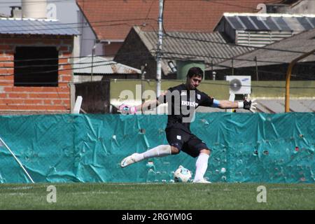 Avellaneda, Buenos Aires, Argentine. 10e. Septembre 2013. Juan Musso du Racing Club dans un match de 3e. Catégorie de Racing Club. Crédit : Fabideciria. Banque D'Images