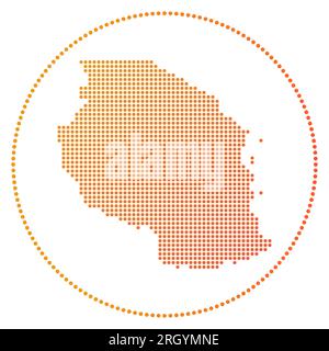 Badge numérique Tanzanie. Carte de style pointillé de la Tanzanie dans un cercle. Icône Tech du pays avec des points dégradés. Illustration vectorielle moderne. Illustration de Vecteur