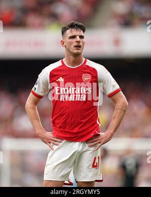 Le Declan Rice d'Arsenal lors du match de Premier League à l'Emirates Stadium de Londres. Date de la photo : Samedi 12 août 2023. Banque D'Images