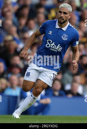 Goodison Park, Liverpool, Royaume-Uni. 12 août 2023. Premier League football, Everton contre Fulham ; Neal Maupay d'Everton Credit : action plus Sports/Alamy Live News Banque D'Images