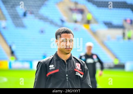 Coventry le samedi 12 août 2023. Samuel Silvera (18 Middlesborough) lors du Sky Bet Championship Match entre Coventry City et Middlesbrough au Coventry Building Society Arena, Coventry le samedi 12 août 2023. (Photo : Kevin Hodgson | MI News) crédit : MI News & Sport / Alamy Live News Banque D'Images