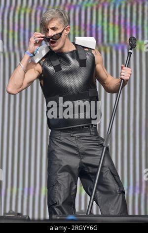 Newquay, Cornwall, Royaume-Uni. 12 août 2023. Homme de confiance - Boardmasters 2023 crédit : Graham Tarrant/Alamy Live News Banque D'Images