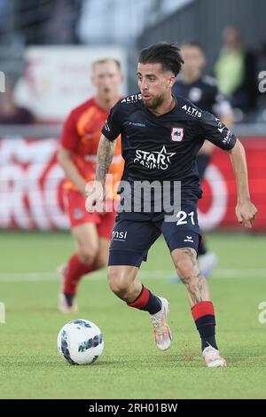 Liège, Belgique. 12 août 2023. Alessio Cascio de Liège photographié en action lors d'un match de football entre le RFC Liège et Dender EH, samedi 12 août 2023 à Liège, le jour 1/30 de la 2023-2024 'Challenger Pro League' deuxième division du championnat belge. BELGA PHOTO BRUNO FAHY crédit : Belga News Agency/Alamy Live News Banque D'Images