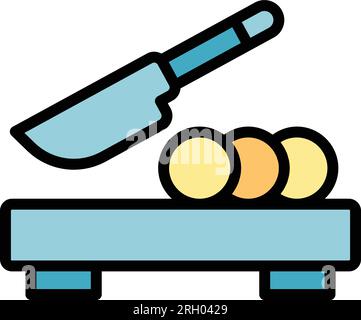 Couper le vecteur de contour d'icône de légumes. Nourriture à la carotte. Cuisine couleur légume plat Illustration de Vecteur