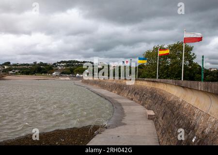 Lac marin de Clevedon la plus grande piscine à débordement d'eau de mer du monde Banque D'Images