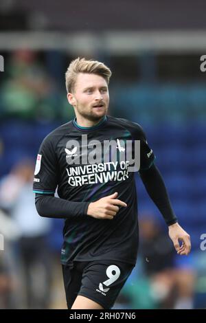 Peterborough le samedi 12 août 2023. Alfie May de Charlton Athletic lors du match de Sky Bet League 1 entre Peterborough et Charlton Athletic à London Road, Peterborough le samedi 12 août 2023. (Photo : Tom West | MI News) crédit : MI News & Sport / Alamy Live News Banque D'Images