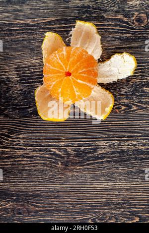 mandarine d'orange mûre pelée, un groupe de mandarines d'orange sans pelage Banque D'Images
