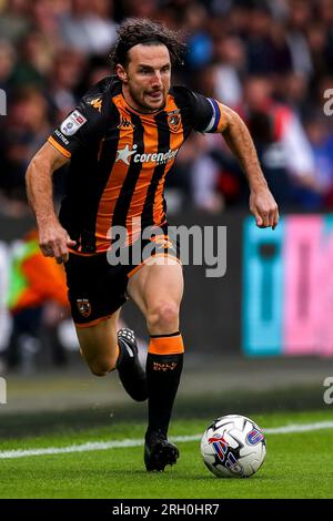 Lewie Coyle de Hull City lors du Sky Bet Championship Match Hull City vs Sheffield Wednesday au MKM Stadium, Hull, Royaume-Uni. 12 août 2023. (Photo de Ryan Crockett/News Images) à Hull, Royaume-Uni, le 7/28/2023. (Photo de Ryan Crockett/News Images/Sipa USA) crédit : SIPA USA/Alamy Live News Banque D'Images