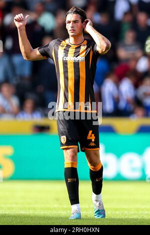 Hull, Royaume-Uni. 28 juillet 2023. Jacob Greaves de Hull City lors du Sky Bet Championship Match Hull City vs Sheffield Wednesday au MKM Stadium, Hull, Royaume-Uni, le 12 août 2023 (photo Ryan Crockett/News Images) à Hull, Royaume-Uni le 7/28/2023. (Photo de Ryan Crockett/News Images/Sipa USA) crédit : SIPA USA/Alamy Live News Banque D'Images