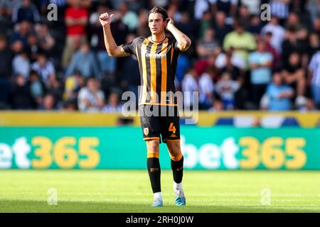 Hull, Royaume-Uni. 28 juillet 2023. Jacob Greaves de Hull City lors du Sky Bet Championship Match Hull City vs Sheffield Wednesday au MKM Stadium, Hull, Royaume-Uni, le 12 août 2023 (photo Ryan Crockett/News Images) à Hull, Royaume-Uni le 7/28/2023. (Photo de Ryan Crockett/News Images/Sipa USA) crédit : SIPA USA/Alamy Live News Banque D'Images