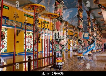 Tay Ninh, Vietnam. 21 août 2014. Temple CAO Dai, siège sacré du caodaïsme à Tay Ninh au Vietnam. Banque D'Images