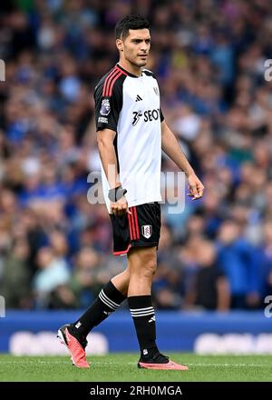 Liverpool, Angleterre, 12 août 2023. Raúl Jiménez de Fulham lors du match de Premier League à Goodison Park, Liverpool. Le crédit photo devrait se lire : Gary Oakley / Sportimage Banque D'Images