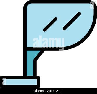 Vecteur de contour d'icône de rétroviseur de vélo. Pièce de motocyclette. Équipement de motard de couleur plate Illustration de Vecteur