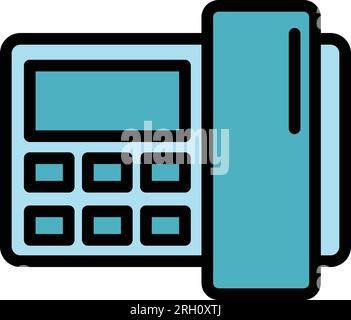 Vecteur de contour d'icône d'interphone vidéo d'appartement. Système de porte. Caméra de téléphone couleur plat Illustration de Vecteur