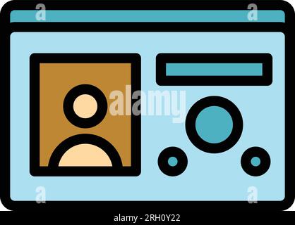 Vecteur de contour d'icône d'interphone vidéo de porte. Caméra de sécurité. Appartement de contrôle couleur plat Illustration de Vecteur