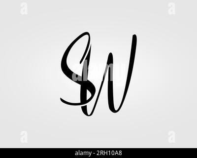 Modèle vectoriel de conception de logo de lettre logicielle initiale. Monogramme, lettermark SW logo Design Illustration de Vecteur
