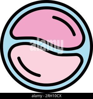 Vecteur de contour de l'icône cellules oculaires. Patch de masque. Gel couleur visage plat Illustration de Vecteur