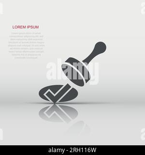 Approuver l'icône d'embouti en style plat. Accepter la coche illustration vectorielle sur fond blanc isolé. Concept commercial de choix d'approbation. Illustration de Vecteur