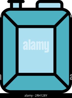 Vecteur de contour d'icône de cartouche de carburant. Équipement pour motards. Couleur plate de la pièce du moteur Illustration de Vecteur