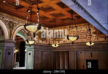 Intérieur ou le centre culturel de Chicago, Bibliothèque, The Loop, Downtown Chicago, Illinois, États-Unis Banque D'Images