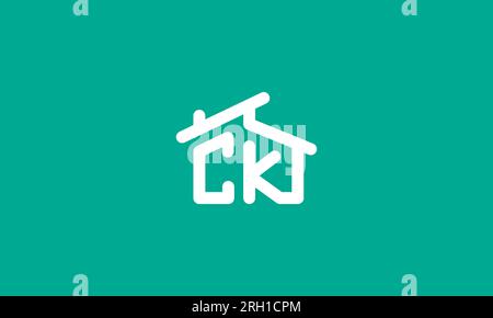 Logo lettre CK House. Lettre CK simple et moderne avec icône de maison. Illustration de Vecteur