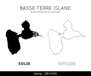 Carte de Basse-Terre Island. Borders of Basse-Terre Island pour votre infographie. Illustration vectorielle. Illustration de Vecteur