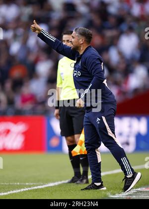 AMSTERDAM - l'entraîneur adjoint de l'Ajax a déclaré Bakkati lors du match de première ligue néerlandaise entre l'Ajax Amsterdam et Heracles Almelo au Johan Cruijff Arena le 12 août 2023 à Amsterdam, pays-Bas. AP | taille néerlandaise | MAURICE DE PIERRE Banque D'Images