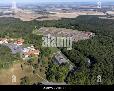 Enregistrement par drone de l'ancien camp de concentration de Buchenwald près de Weimar 01 Banque D'Images