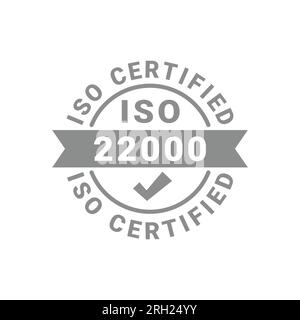 Label vectoriel certifié ISO. icône de vecteur de badge de certificat 22000. Illustration de Vecteur